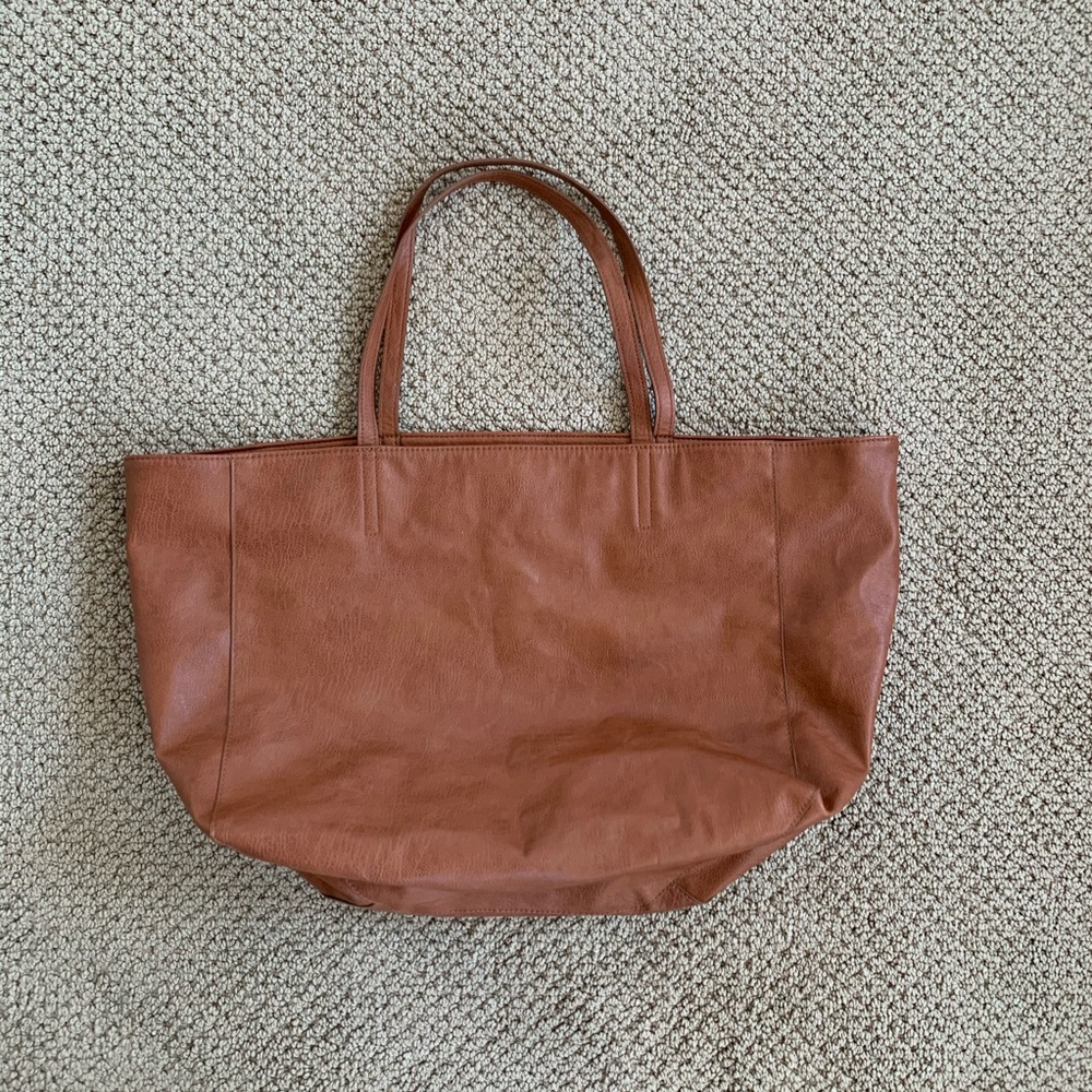Brown Soft Leather Shopper Bag